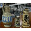 Image 1 : GROUP OF 3 GERMAN BEER STEINS, 2 marked Mettlach 