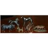 Image 1 : GROUP OF 6 SMALL BRONZE ANIMALS,largest 5 long