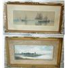 Image 1 : PAIR OF FRAMED VICTORIAN WATERCOLORS, stains and 