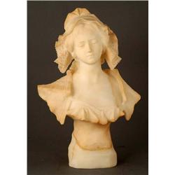 ITALIAN ALABASTER BUST of a maiden