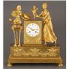 Image 1 : FRENCH EMPIRE BRONZE MANTLE CLOCK, 18high, 16wid