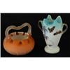 Image 1 : PAIR OF FINE SATIN GLASS ARTICLES, a 6 3/4 vase w