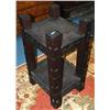 Image 1 : OUTSIDER ART CARVED PINE STAND with American Indi