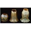 Image 1 : GROUP OF 3 ART GLASS LAMP SHADES, largest 5 3/4 a