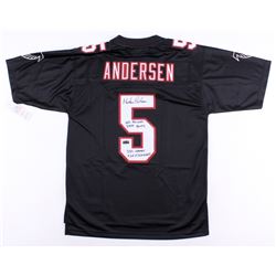 Morten Anderson Signed Falcons Jersey Inscribed "NFL Record 2544 Points", "382 Games"  "565 Field Go