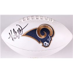 Kurt Warner Signed Rams Logo Football (JSA COA)