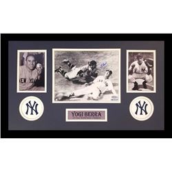Yogi Berra Signed Yankees 16x26 Custom Framed Photo Display (Steiner Hologram)