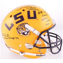 Billy Cannon, Jacob Hester  Justin Vincent Signed LSU Tigers Full-Size Helmet With (3) National Cham