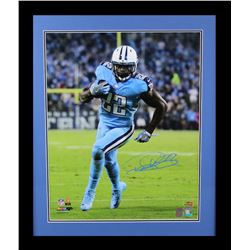 Derrick Henry Signed Titans 23x27 Custom Framed Photo Display (Radtke COA  Henry Hologram)