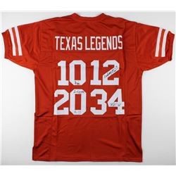Jersey signed by (4) Colt McCoy, Vince Young, Ricky Williams,  Earl Campbell (JSA COA)
