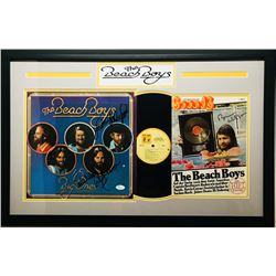Beach Boys 19x30 Custom Framed Record  Magazine Display Signed by (4) with Carl Wilson, Mike Love, B