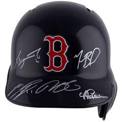 Red Sox Full-Size Batting Helmet Signed by (5) with Andrew Benintendi, Mookie Betts, Xander Bogaerts