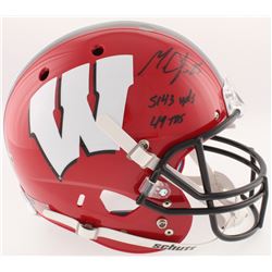 Melvin Gordon Signed Wisconsin Badgers Full-Size Helmet Inscribed "5143 YDS"  "49 Tds" (Radtke COA)