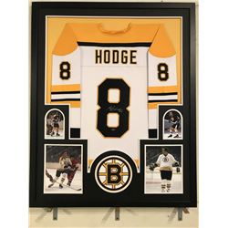 Ken Hodge Signed 34x42 Custom Framed Jersey Display (Leaf COA)
