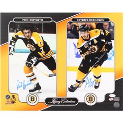 Patrice Bergeron  Phil Esposito Signed Boston Bruins "Legacy Collection" 16x20 Photo (JSA COA  Berge