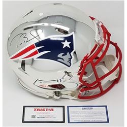 Tom Brady Signed Patriots LE Chrome Full-Size Authentic On-Field Speed Helmet (Steiner COA  Tristar 