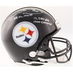 Hines Ward Signed Steelers Full-Size On-Field Helmet Inscribed "SB XL MVP", "12,083 Yds"  "1000 Catc