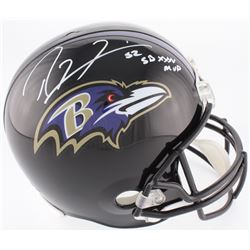Ray Lewis Signed Ravens Full-Size Helmet Inscribed "SB XXXV MVP" (JSA Hologram)