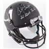 Image 1 : Warren Sapp Signed Miami Hurricanes Full-Size Matte Black Helmet Inscribed "All About The U" (JSA CO