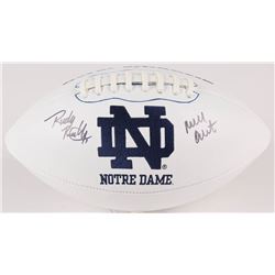 Rudy Ruettiger Signed Notre Dame Fighting Irish Logo Football Inscribed "Never Quit" (JSA COA)