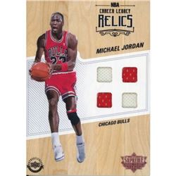 Michael Jordan 2016-17 Upper Deck Supreme Hardcourt NBA Relics Floor With (4) Jersey Swatches