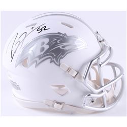 Ray Lewis Signed Ravens White ICE Mini-Helmet (JSA COA)