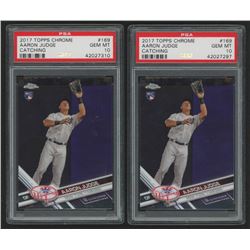 Lot of (2) PSA Graded 10 2017 Topps Chrome #169A Aaron Judge RC