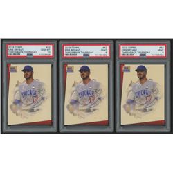 Lot of (3) PSA Graded 9  10 2018 Topps Throwback Thursday #82 Kris Bryant / 2289* / '93 Star Wars