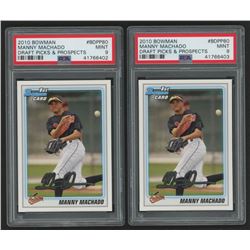Lot of (2) PSA Graded 9 2010 Bowman Draft Prospects #BDPP80 Manny Machado