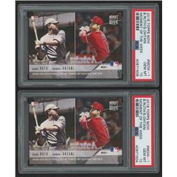 Lot of (2) PSA Graded 10 2018 Topps Now Moment of the Week #MOW1 Babe Ruth / Shohei Ohtani / 17,750*