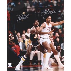 Magic Johnson  Julius Erving Signed 16x20 Photo (JSA COA  PSA COA)