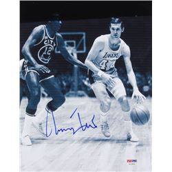 Jerry West Signed Los Angeles Lakers 8.5x11 Photo (PSA COA)