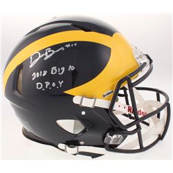 Devin Bush Signed Michigan Wolverines Full-Size Authentic On-Field Speed Helmet Inscribed "2018 Big 