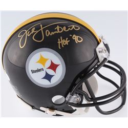 Jack Lambert Signed Pittsburgh Steelers Mini-Helmet Inscribed "HOF 90" (JSA COA)
