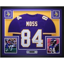 Randy Moss Signed 35x43 Custom Framed Jersey (JSA COA)