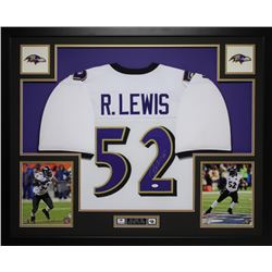 Ray Lewis Signed 35x43 Custom Framed Jersey (JSA COA)