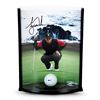 Image 1 : Tiger Woods Signed "Pebble Beach Hole No. 7" 8.5x11x3.5 Curve Display with Range Driven Ball (UDA CO