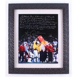 Harry Carson Signed New York Giants 24x28 Custom Framed Photo Display with Exntensive Inscription (S