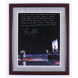 Brian Leetch Signed New York Rangers 22x26 Custom Framed Photo Display with Extensive Inscription (S