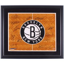 Brooklyn Nets 22.5x26.5 Custom Framed Photo Team-Signed by (12) with Tyshawn Taylor, Andrei Kirilenk