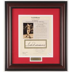 Ted Williams Signed Boston Red Sox "Commemorating Batting .406 AVG" 14.75x16.5 Custom Framed Photo D