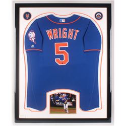 David Wright Signed New York Mets 34.5x42.5 Custom Framed Jersey Display (Steiner COA)