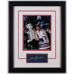Mark Messier Signed New York Rangers 16.5x20.5 Custom Framed Cut Display (JSA COA)