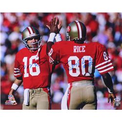Joe Montana  Jerry Rice Signed San Francisco 49ers 16x20 Photo (Beckett COA)