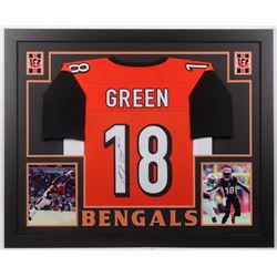 A. J. Green Signed 35.5x43.5 Custom Framed Jersey Display (JSA COA)
