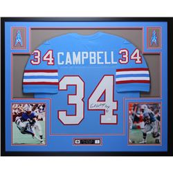 Earl Campbell Signed 35x43 Custom Framed Jersey Inscribed "HOF 91" (JSA COA)