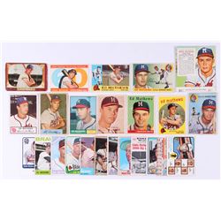 Lot of (24) Eddie Mathews Baseball Cards with 1957 Topps #250, 1955 Bowman #103, 1954 Bowman #64, 19