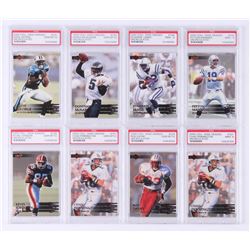 Lot of (8) 2000 Collector's Edge EG Football Cards with #150 Peyton Manning (PSA 9), #134 Donovan Mc