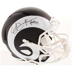 Eric Dickerson Signed Los Angeles Rams Full-Size Matte Black Speed Helmet Inscribed "HOF 99" (Schwar