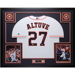 Jose Altuve Signed 35x43 Custom Framed Jersey (Fanatics Hologram)